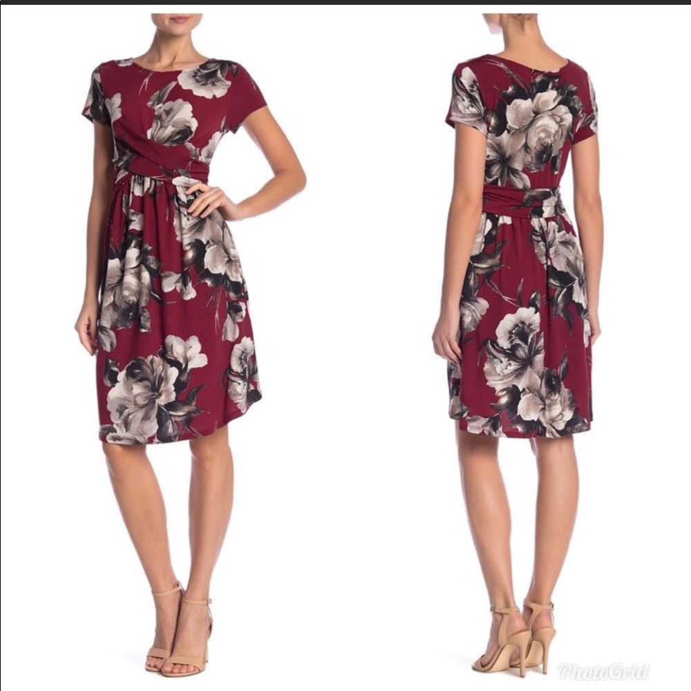West Kei burgundy floral dress.